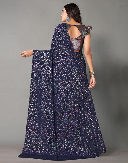 Navy Blue Silk Saree | Sudathi