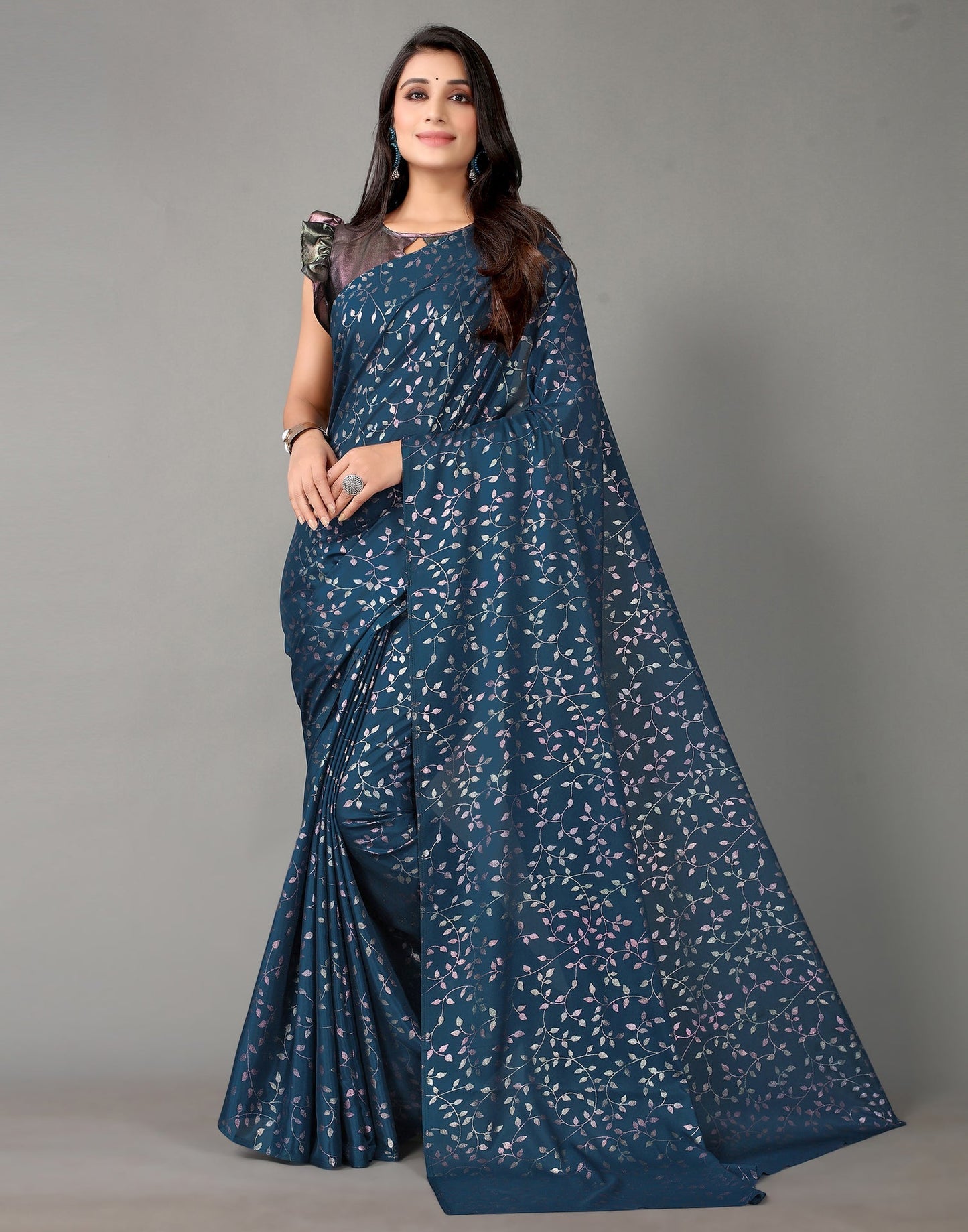 Peacock Blue Silk Saree | Sudathi