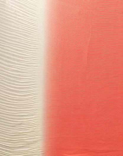 Coral And Cream Georgette Saree | Sudathi