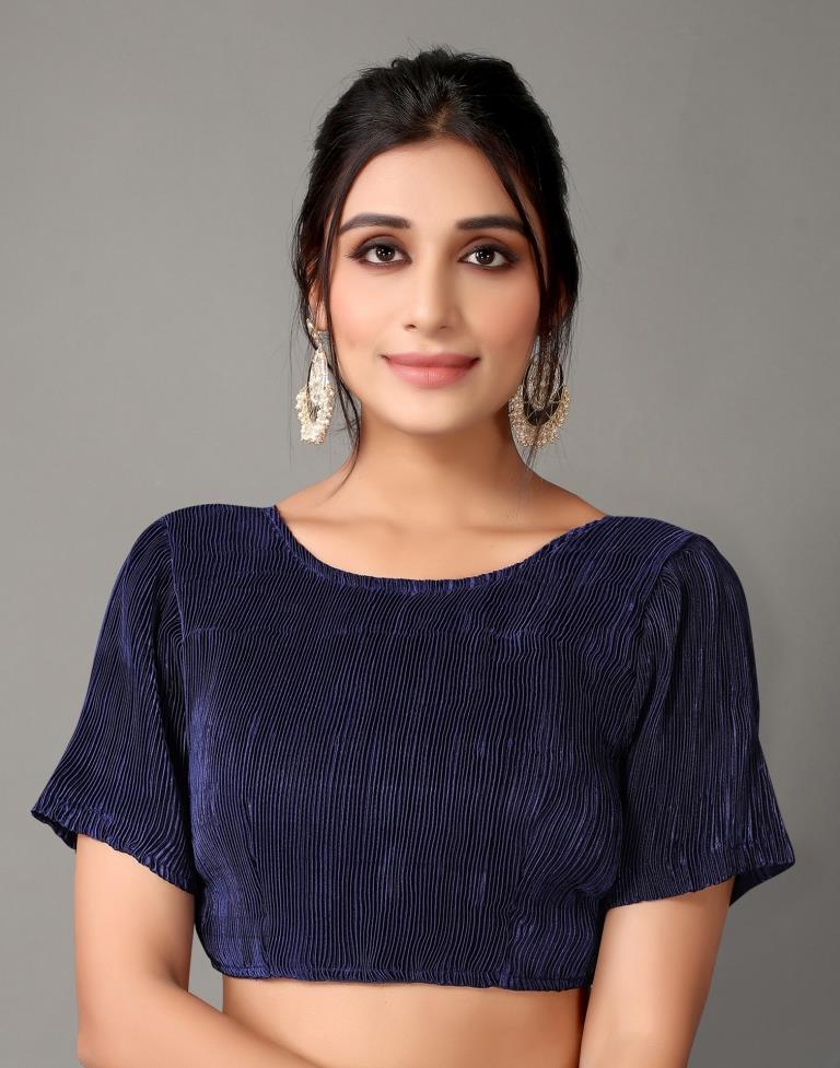 Pink And Navy Blue Georgette Saree | Sudathi