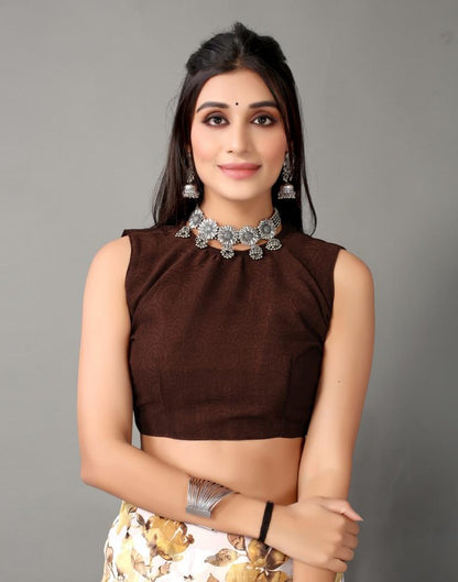 White And Multicolored Georgette Saree | Sudathi