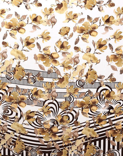 White And Multicolored Georgette Saree | Sudathi