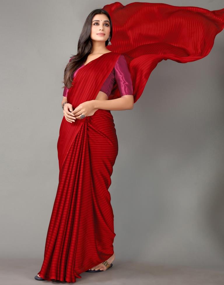 Red And Maroon Chiffon Saree | Sudathi