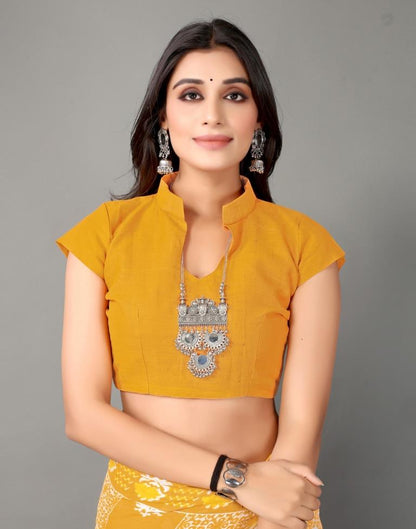 Turmeric Yellow And White Cotton Saree | Sudathi