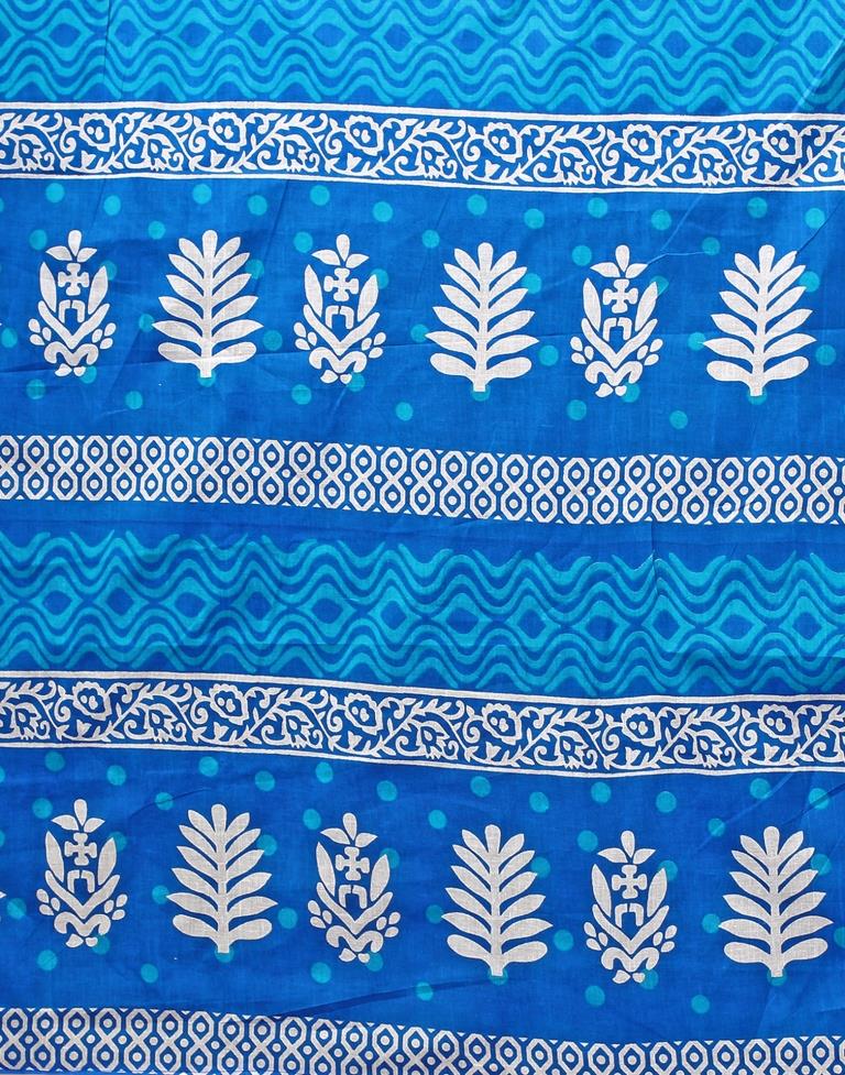 Blue And White Cotton Saree | Sudathi