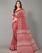 Maroon And White Cotton Saree | Sudathi