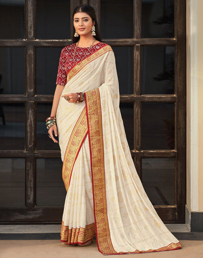 Off White Chiffon Saree | Sudathi