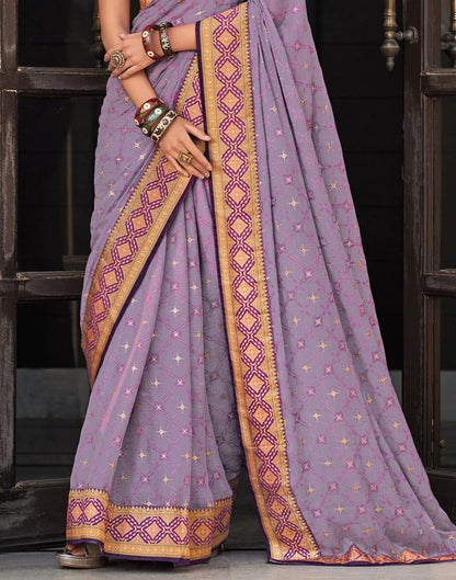 Lavender Chiffon Saree | Sudathi