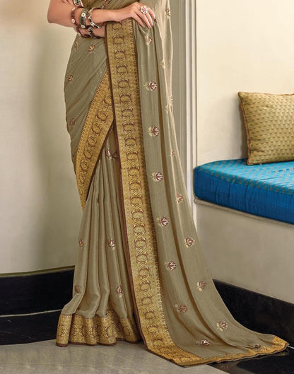 Light Brown Chiffon Saree | Sudathi
