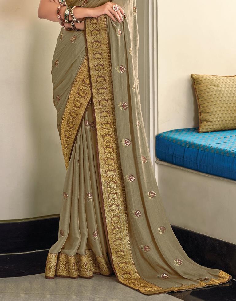 Light Brown Chiffon Saree | Sudathi