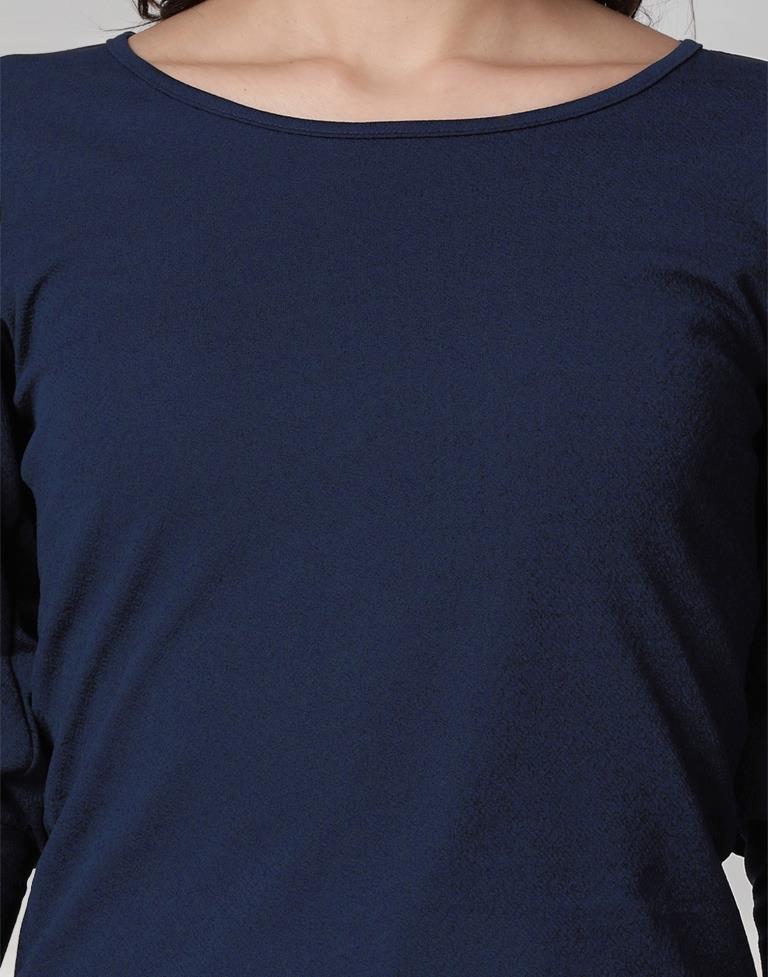 Blue Coloured Lycra Knitted Top | Sudathi