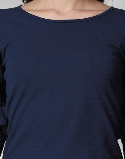 Blue Coloured Lycra Knitted Top | Sudathi