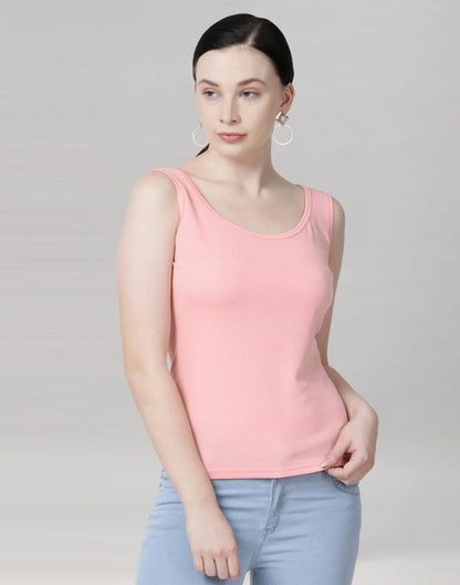 Peach Coloured Lycra Knitted Top | Sudathi