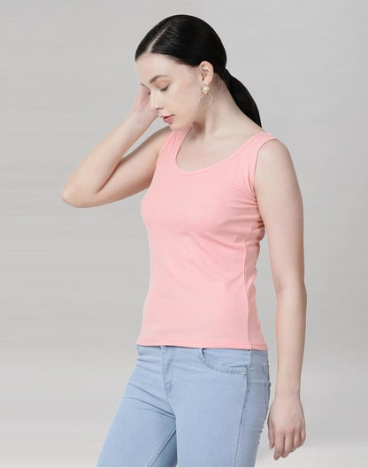 Peach Coloured Lycra Knitted Top | Sudathi