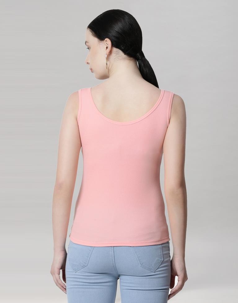 Peach Coloured Lycra Knitted Top | Sudathi