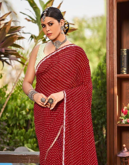 Red Bandhani Saree | Sudathi