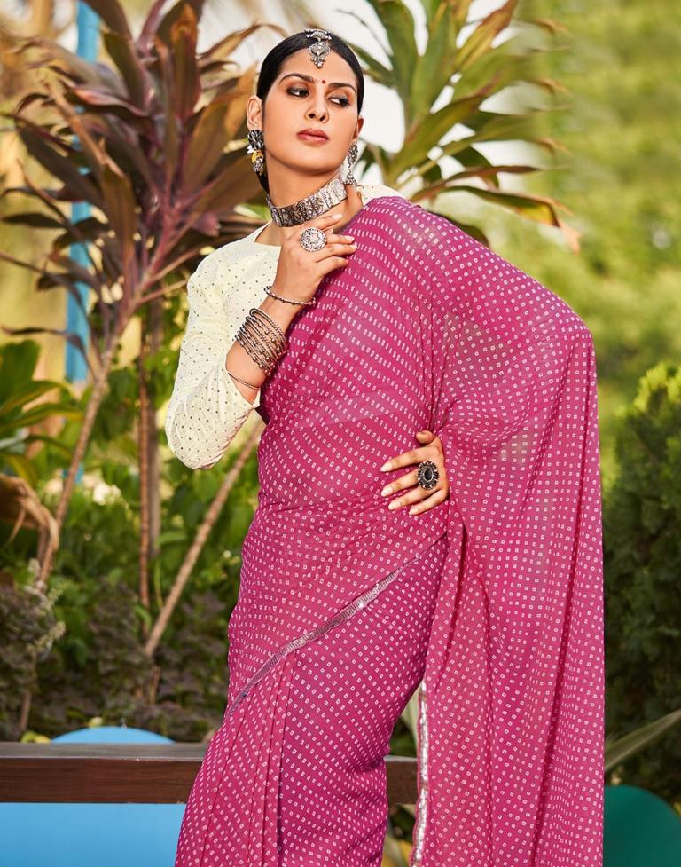 Pink Bandhani Saree | Sudathi