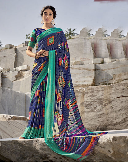 Blue Georgette Saree | Sudathi