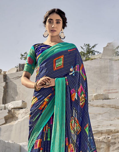 Blue Georgette Saree | Sudathi
