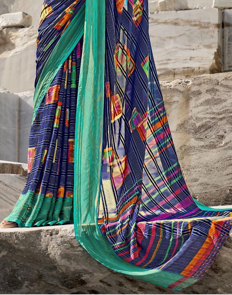 Blue Georgette Saree | Sudathi