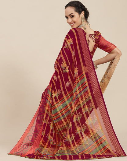 Maroon Georgette Saree | Sudathi