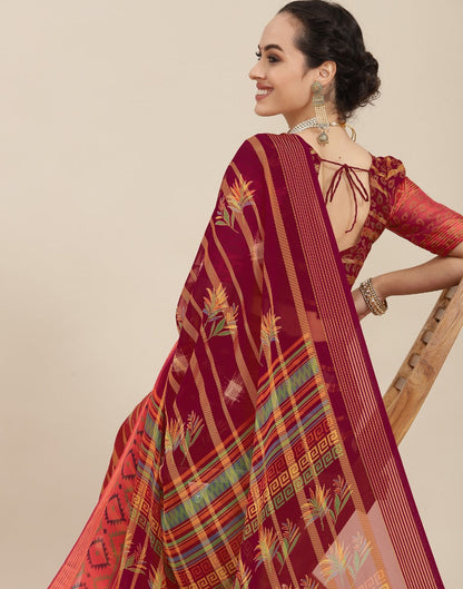 Maroon Georgette Saree | Sudathi