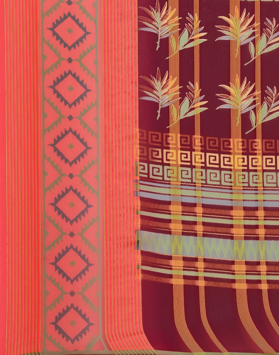 Maroon Georgette Saree | Sudathi