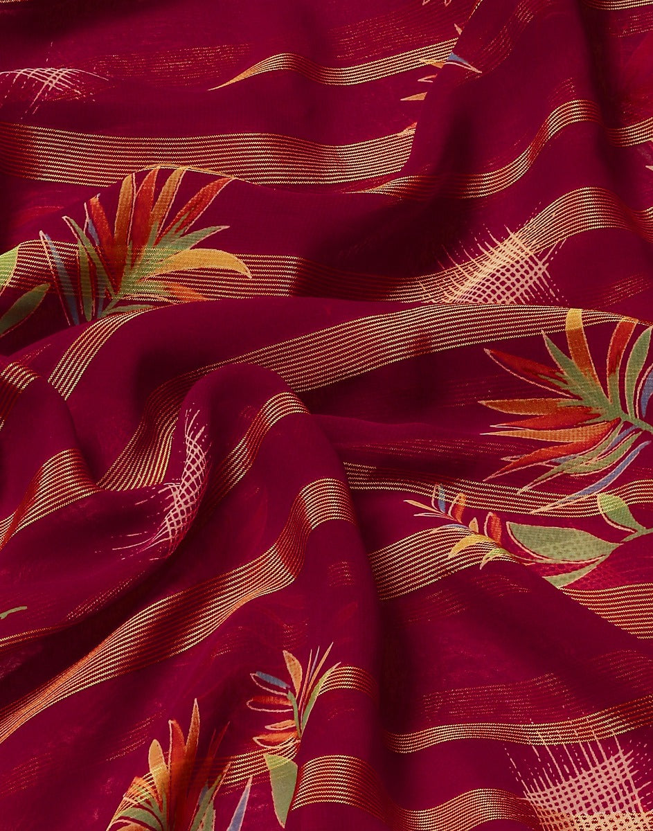 Maroon Georgette Saree | Sudathi