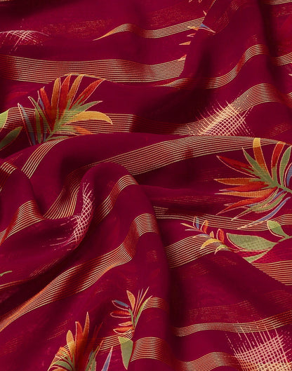 Maroon Georgette Saree | Sudathi