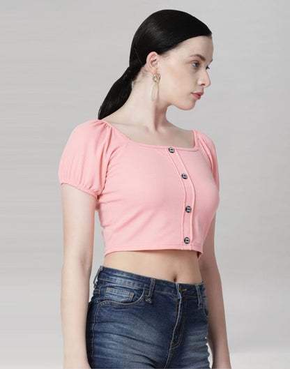 Peach Coloured Lycra Knitted Top | Sudathi