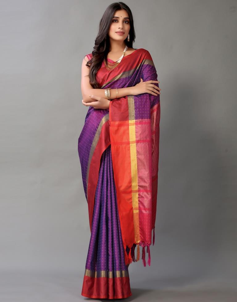 Violet Silk Saree | Sudathi