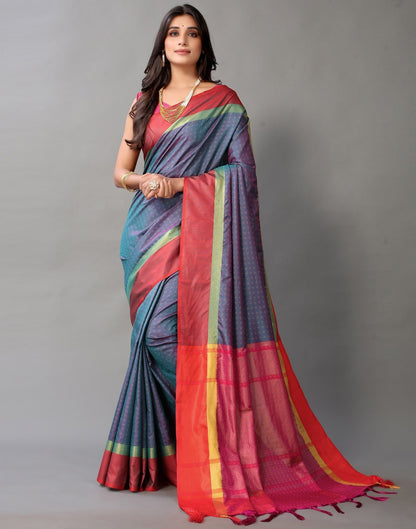 Teal Blue Silk Saree | Sudathi