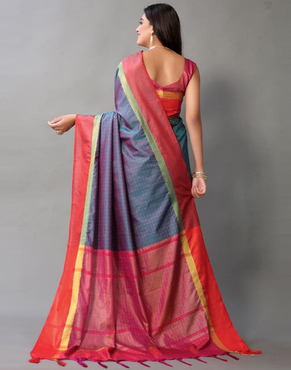 Teal Blue Silk Saree | Sudathi