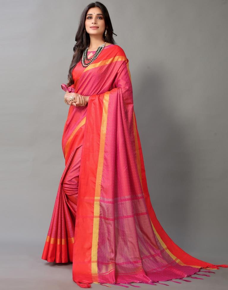 Reddish Orange Silk Saree | Sudathi