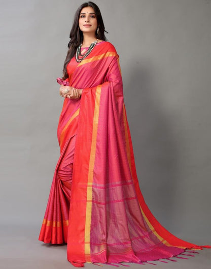 Reddish Orange Silk Saree | Sudathi