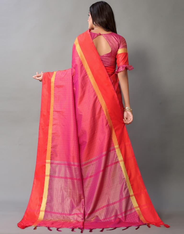 Reddish Orange Silk Saree | Sudathi