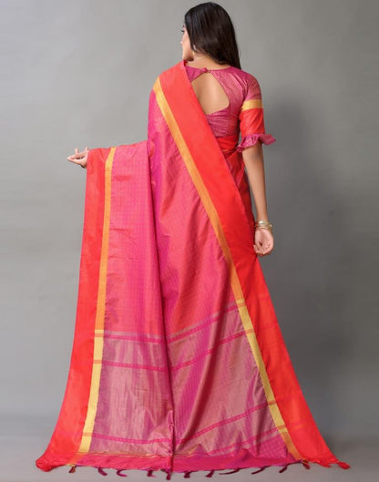 Reddish Orange Silk Saree | Sudathi