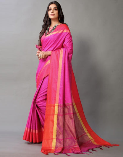 Hot Pink Silk Saree | Sudathi