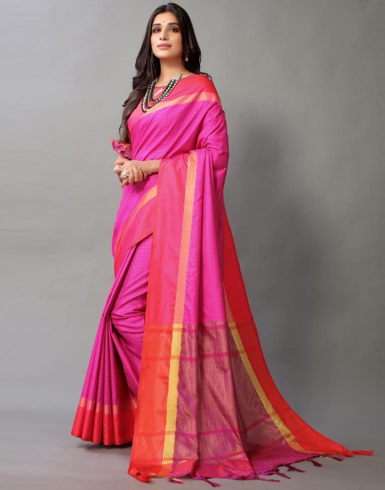 Hot Pink Silk Saree | Sudathi