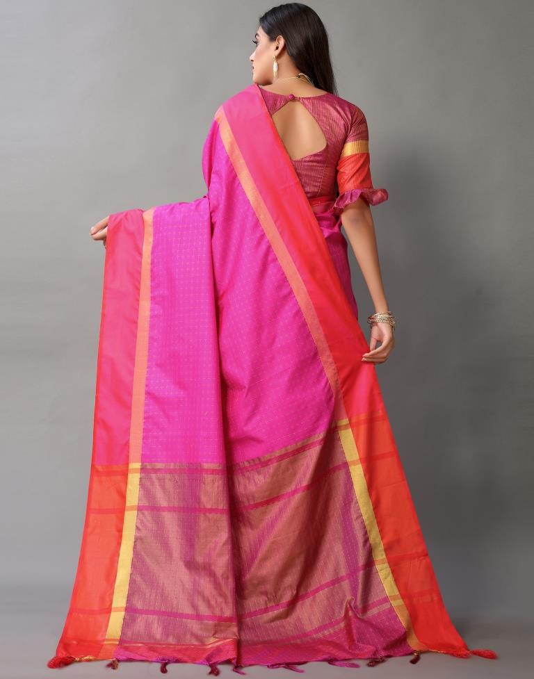 Hot Pink Silk Saree | Sudathi