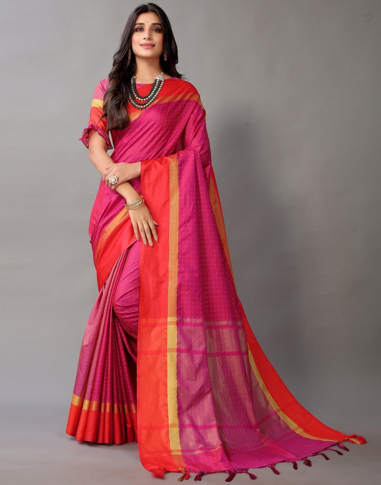 Magenta Silk Saree | Sudathi