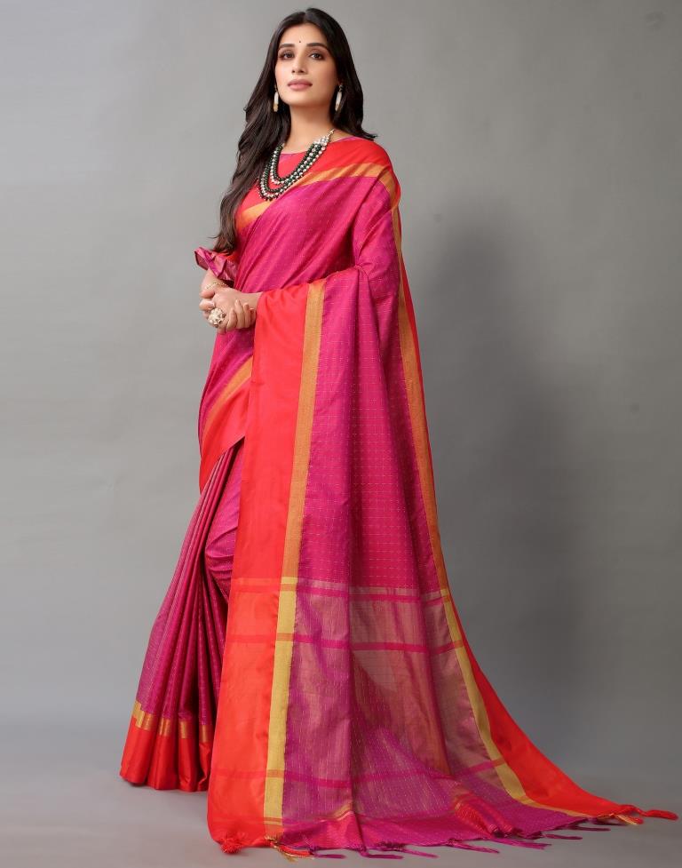 Magenta Silk Saree | Sudathi