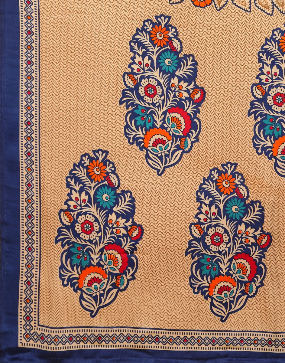 Navy Blue And Multicolored Silk Saree | Sudathi