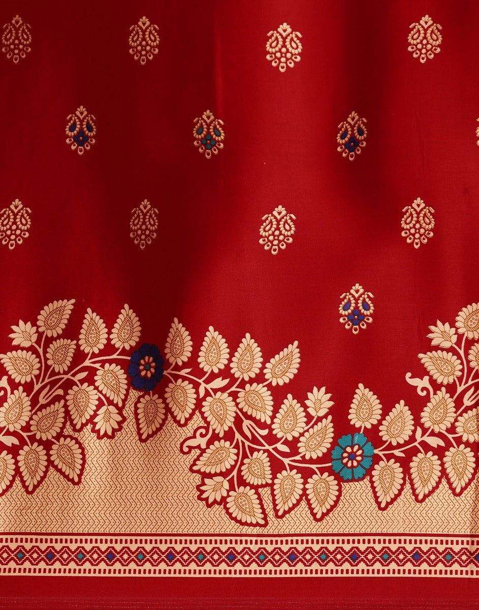 Maroon And Multicolored Silk Saree | Sudathi