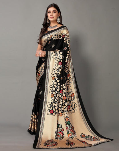 Black And Multicolored Silk Saree | Sudathi