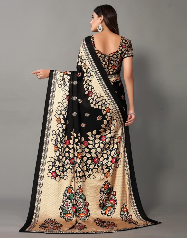 Black And Multicolored Silk Saree | Sudathi