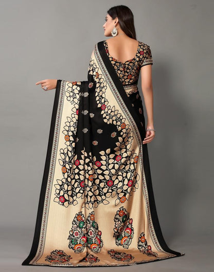 Black And Multicolored Silk Saree | Sudathi