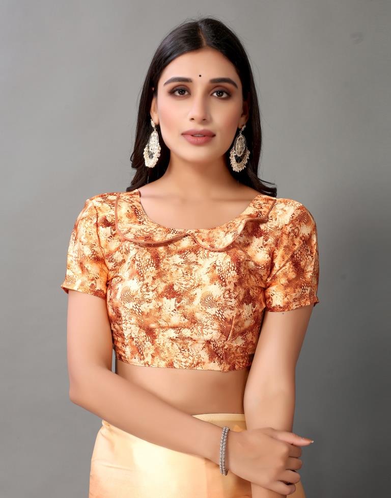 Light Orange And Brown Silk Saree | Sudathi