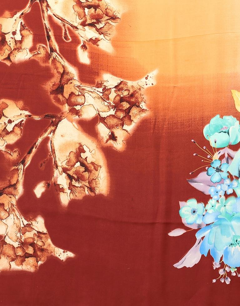 Light Orange And Brown Silk Saree | Sudathi