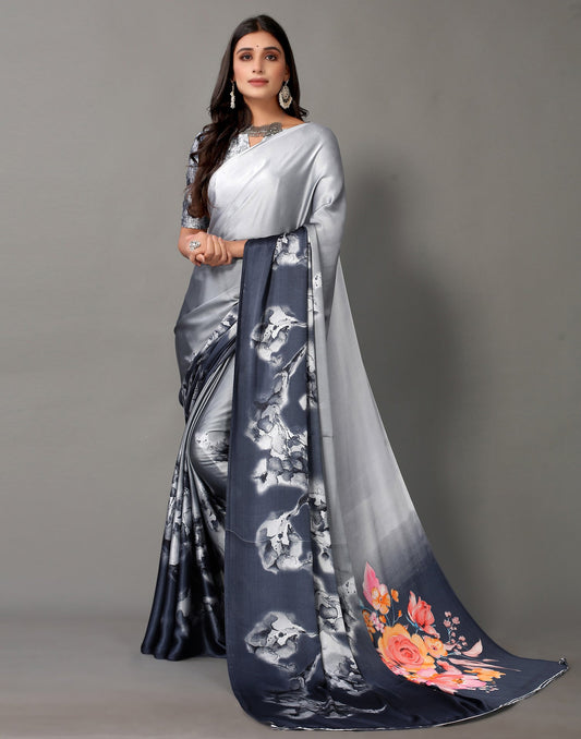 Light Grey Silk Saree | Sudathi